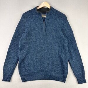 Pendleton Sweater Mens S Blue Quarter Zip Washable Shetland Wool Long Sleeve